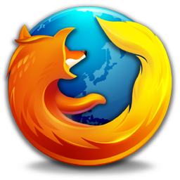 The Firefox logo: a flaming fox surrounding the Earth.