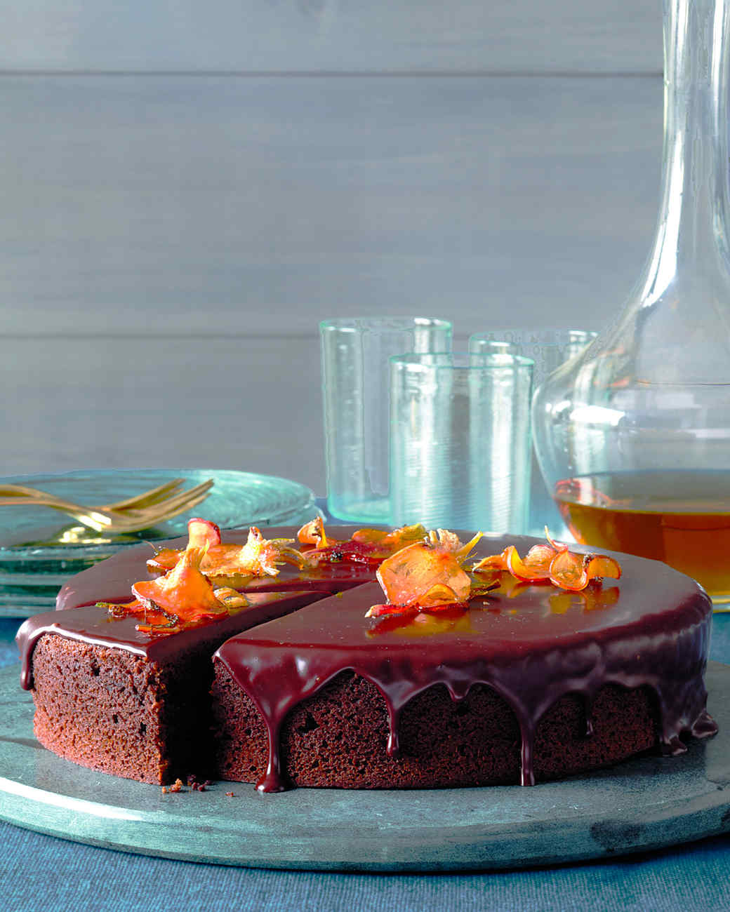 Chocolate beet cake, ready to serve.